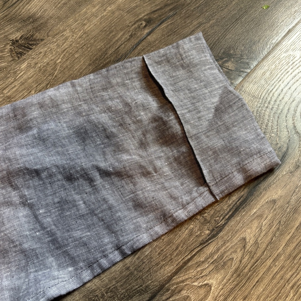 Pure Jill Gray Blue Linen Blouse - Picture 3 of 7